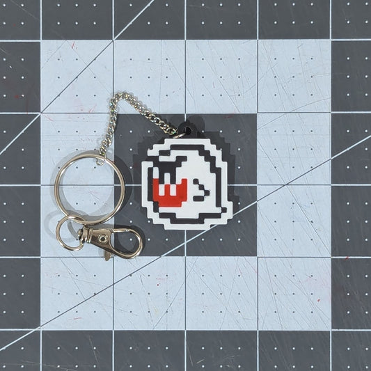SMB3 Boo Pixel Art Keychain