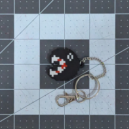 SMB3 Chain Chomp Pixel Art Keychain