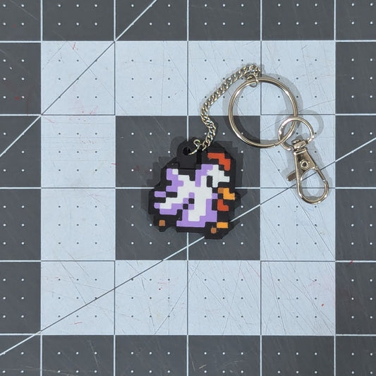 Cucco Pixel Art Keychain