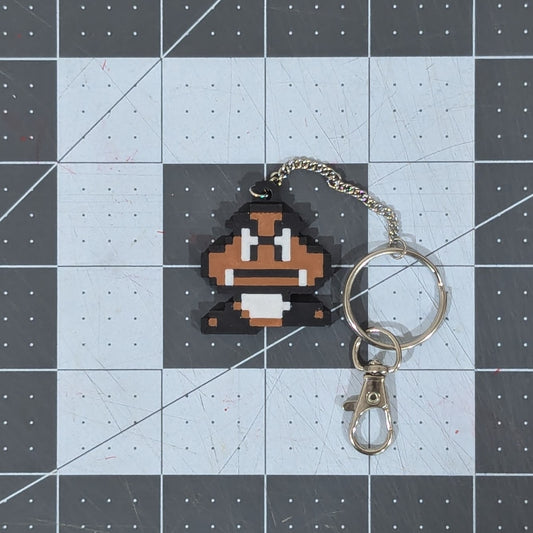 SMB3 Goomba Pixel Art Keychain