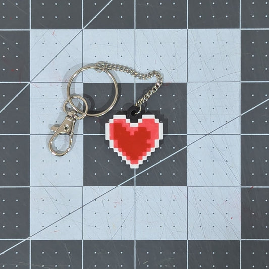 Heart Pixel Art Keychain