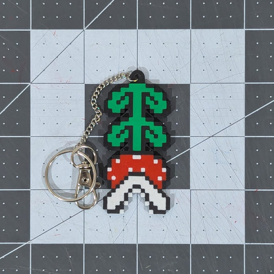 SMB3 Piranha Plant Pixel Art Keychain
