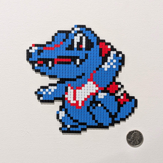 Totodile Pixel Wall Art