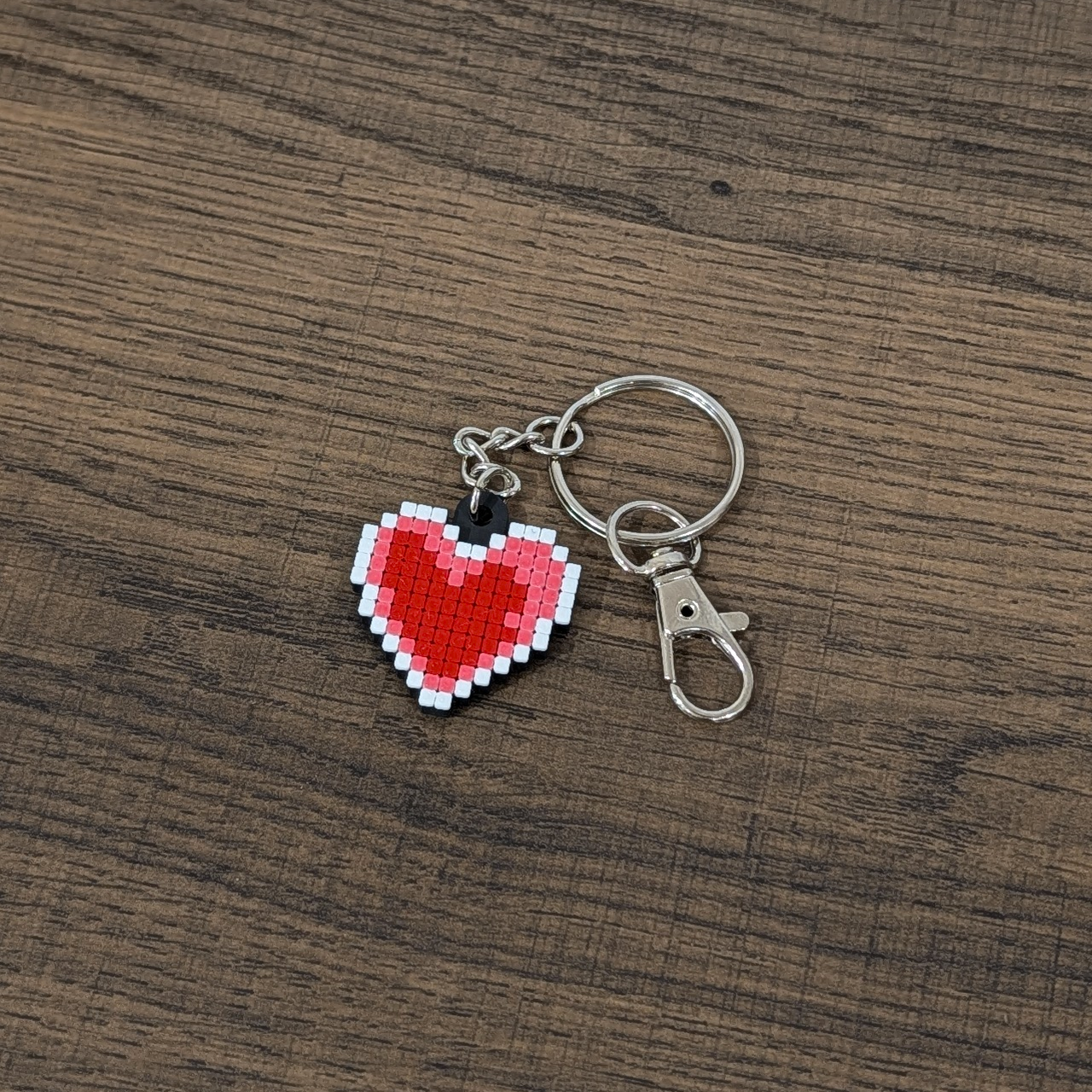 Heart Pixel Art Keychain