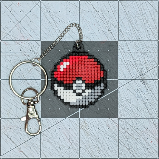 Pokeball Pixel Art Keychain