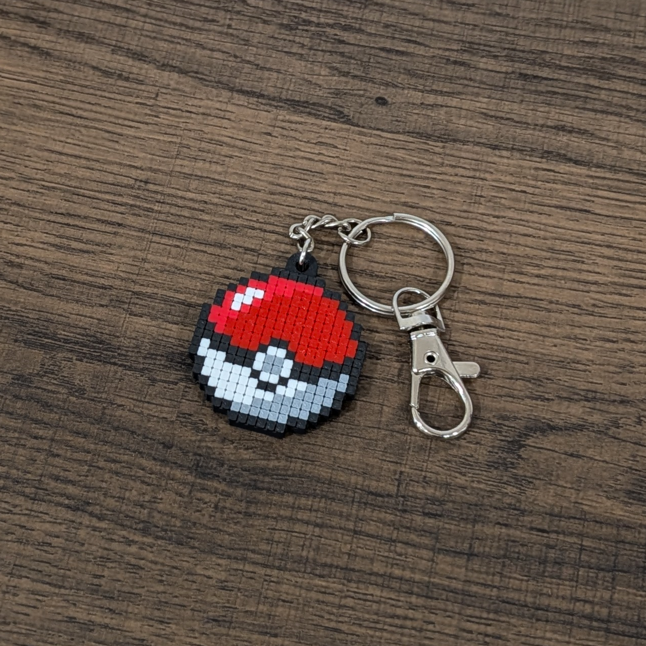 Pokeball Pixel Art Keychain
