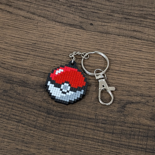 Pokeball Pixel Art Keychain