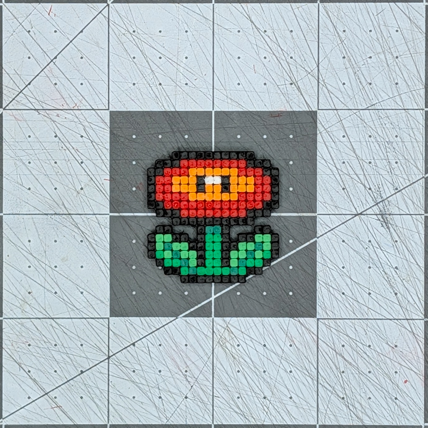 SMB3 Fire Flower Power Up Pixel Art Magnet