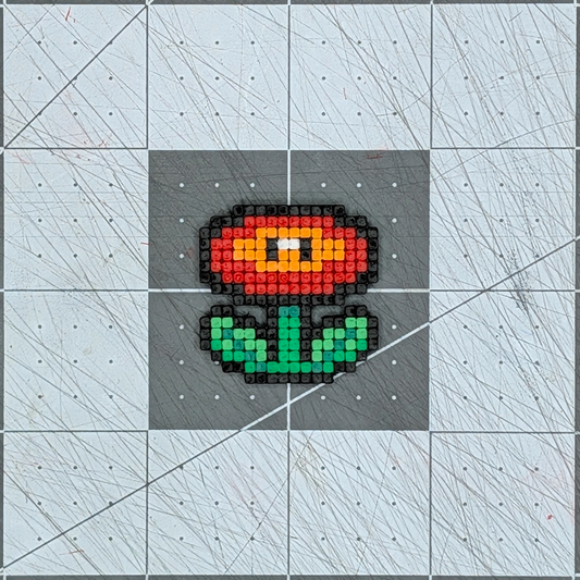 SMB3 Fire Flower Power Up Pixel Art Magnet