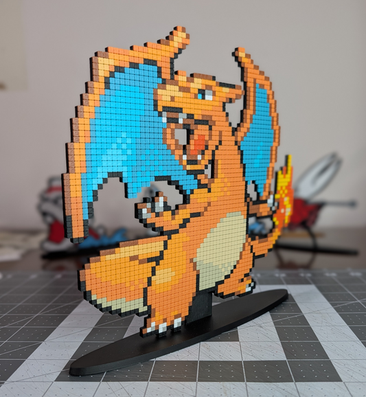 Charizard Pixel Shelf Art
